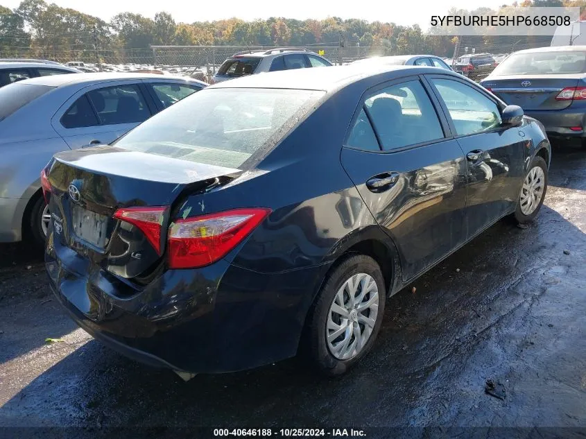 5YFBURHE5HP668508 2017 Toyota Corolla Le