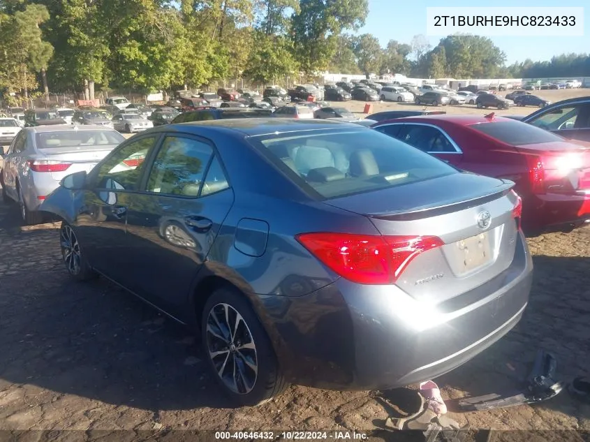 2017 Toyota Corolla Se VIN: 2T1BURHE9HC823433 Lot: 40646432