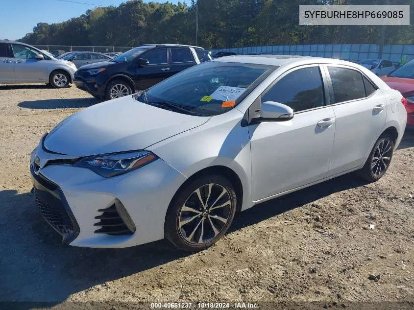 2017 Toyota Corolla L/Le/Xle/Se/Xse VIN: 5YFBURHE8HP669085 Lot: 40651237