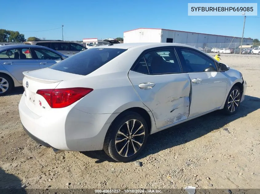 2017 Toyota Corolla L/Le/Xle/Se/Xse VIN: 5YFBURHE8HP669085 Lot: 40651237