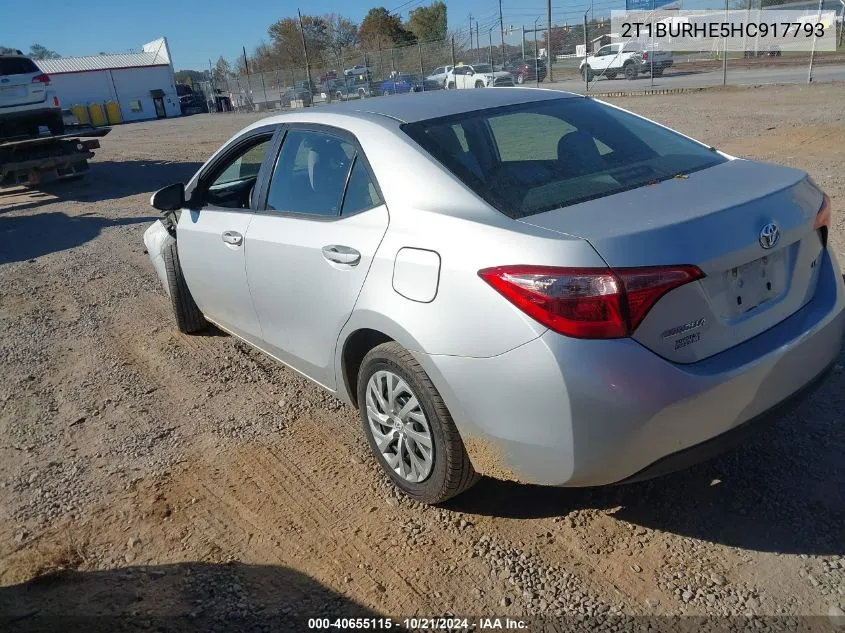 2017 Toyota Corolla Le VIN: 2T1BURHE5HC917793 Lot: 40655115