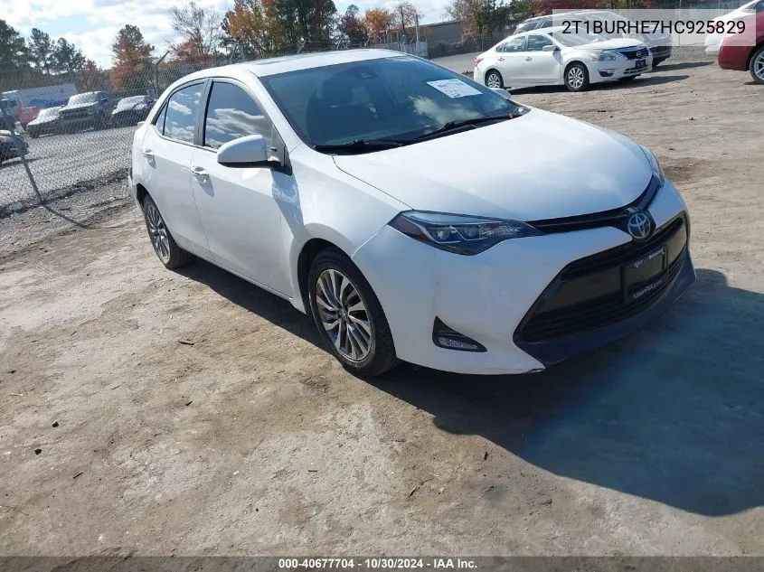 2017 Toyota Corolla Xle VIN: 2T1BURHE7HC925829 Lot: 40677704