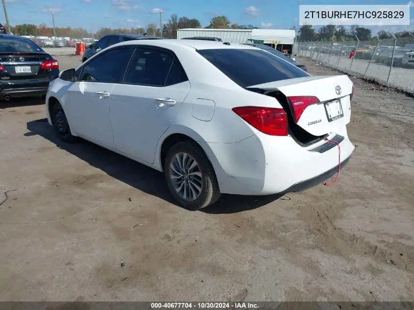 2017 Toyota Corolla Xle VIN: 2T1BURHE7HC925829 Lot: 40677704