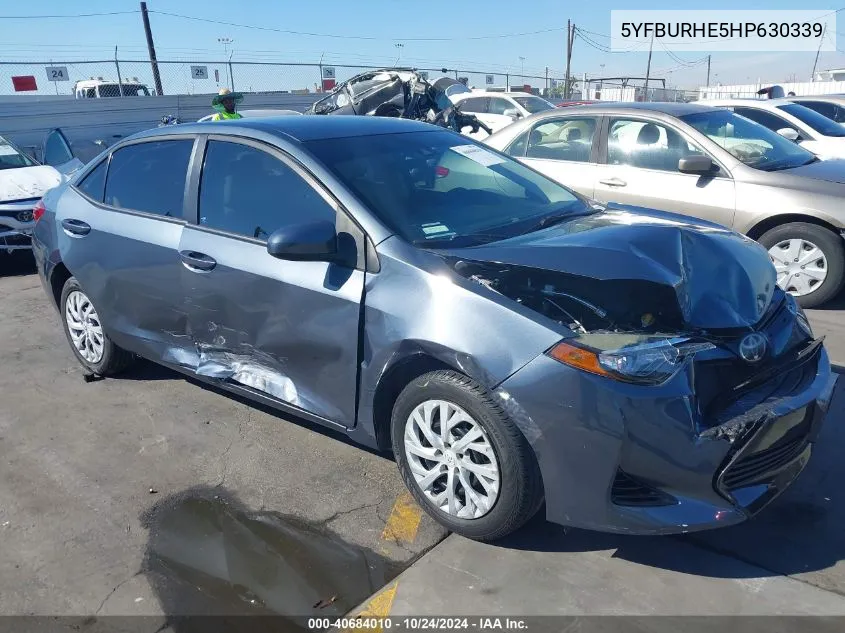 2017 Toyota Corolla Le VIN: 5YFBURHE5HP630339 Lot: 40684010