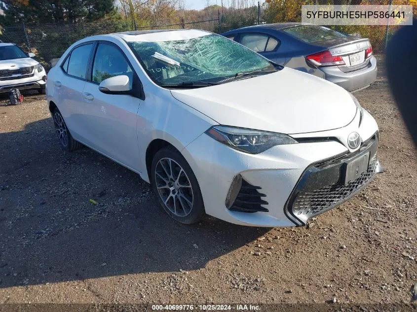 2017 Toyota Corolla Se Special Edition VIN: 5YFBURHE5HP586441 Lot: 40699776