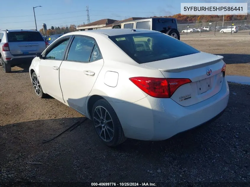 2017 Toyota Corolla Se Special Edition VIN: 5YFBURHE5HP586441 Lot: 40699776