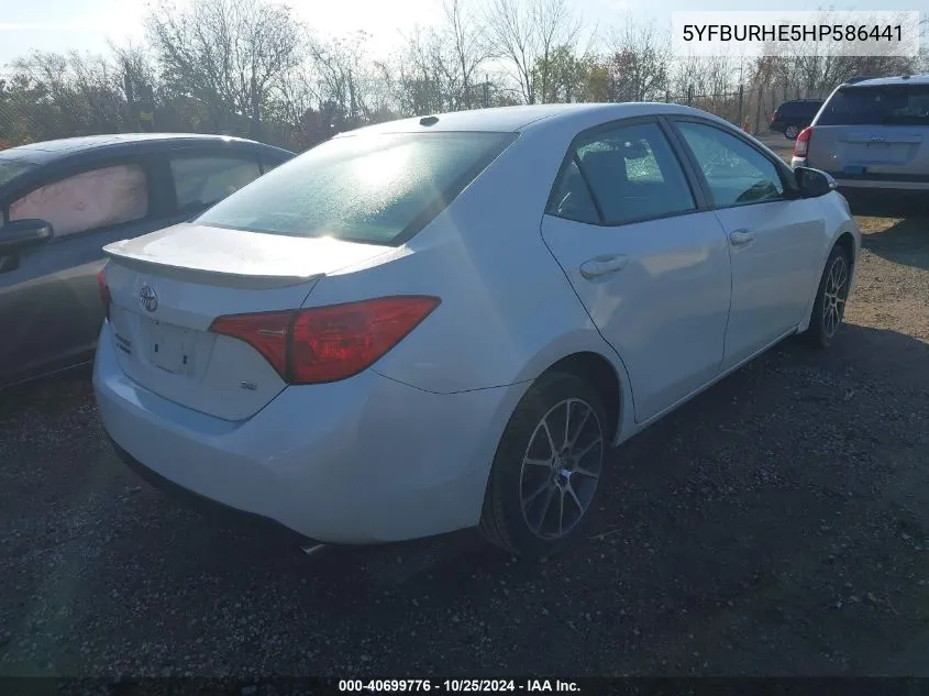 5YFBURHE5HP586441 2017 Toyota Corolla Se Special Edition