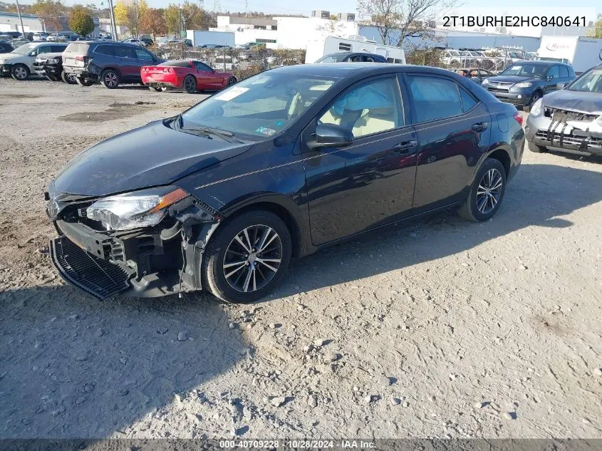 2017 Toyota Corolla L/Le/Xle/Se/Xse VIN: 2T1BURHE2HC840641 Lot: 40709228