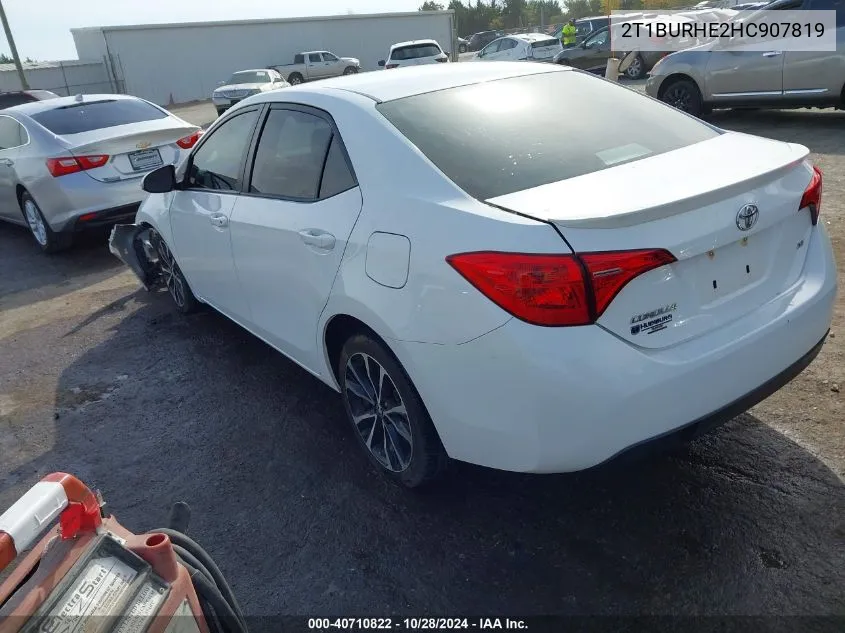 2017 Toyota Corolla Se VIN: 2T1BURHE2HC907819 Lot: 40710822