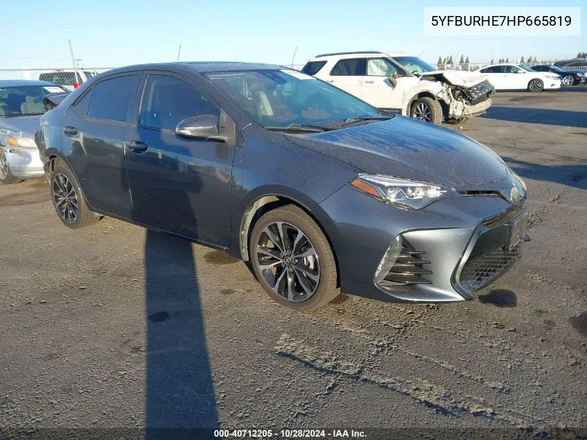 2017 Toyota Corolla Xse VIN: 5YFBURHE7HP665819 Lot: 40712205