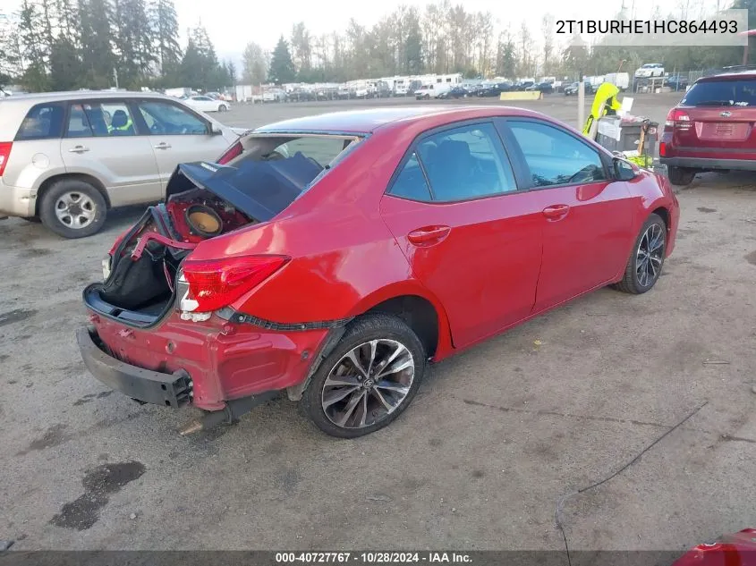 2017 Toyota Corolla Se VIN: 2T1BURHE1HC864493 Lot: 40727767