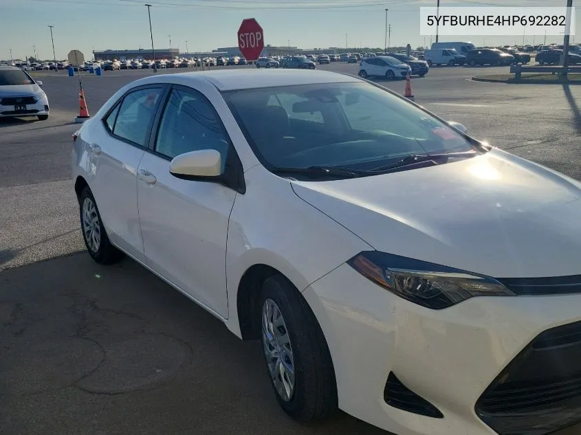 2017 Toyota Corolla L/Le/Xle/Se/Xse VIN: 5YFBURHE4HP692282 Lot: 40731635