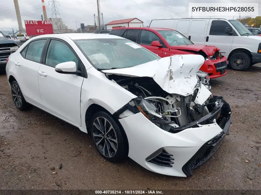 2017 Toyota Corolla Se VIN: 5YFBURHE3HP628055 Lot: 40735214