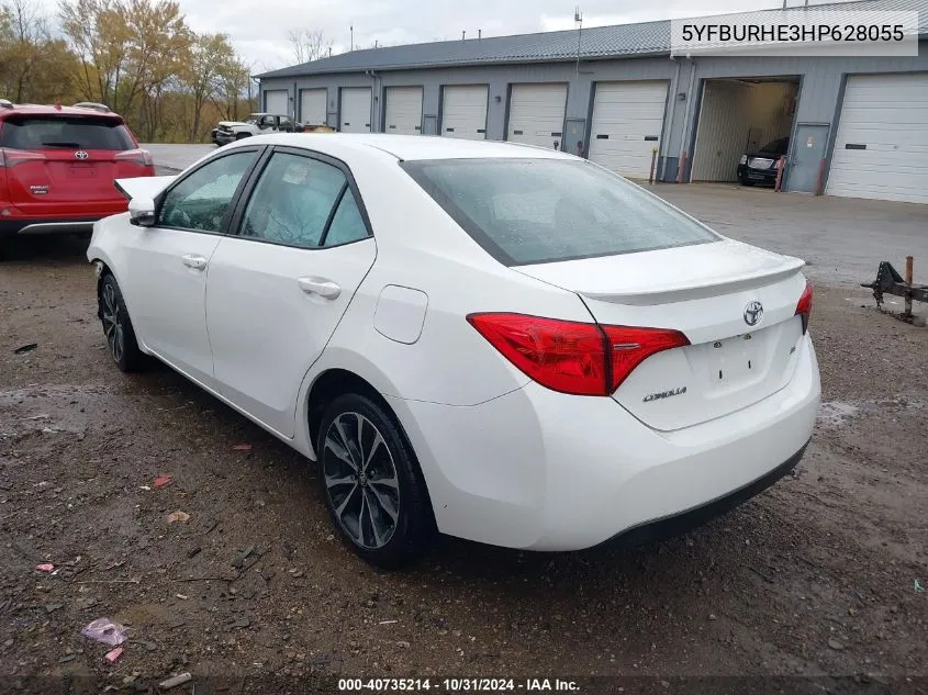 2017 Toyota Corolla Se VIN: 5YFBURHE3HP628055 Lot: 40735214