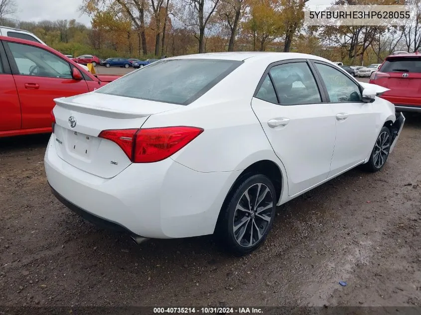 2017 Toyota Corolla Se VIN: 5YFBURHE3HP628055 Lot: 40735214