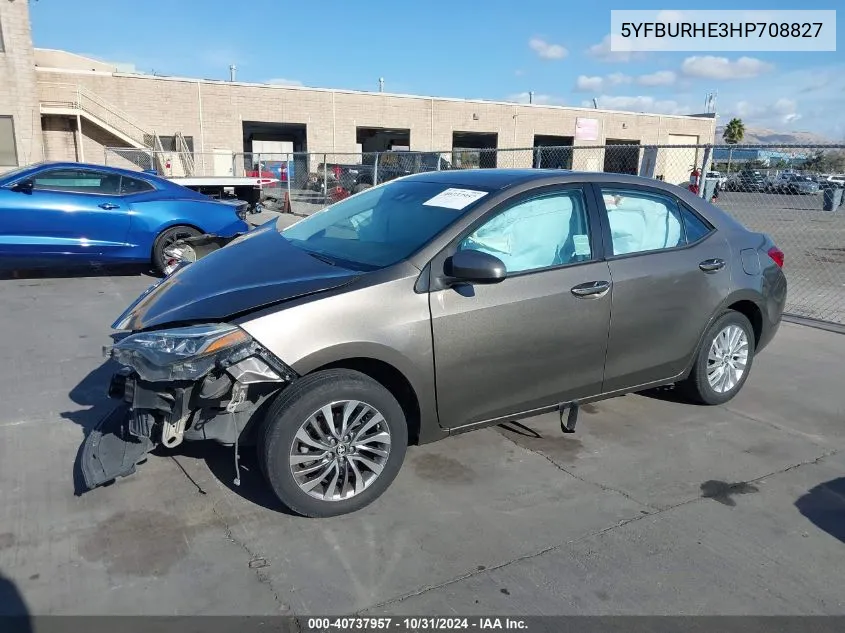 2017 Toyota Corolla Xle VIN: 5YFBURHE3HP708827 Lot: 40737957