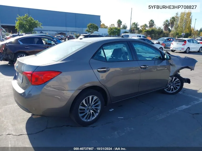 2017 Toyota Corolla Xle VIN: 5YFBURHE3HP708827 Lot: 40737957