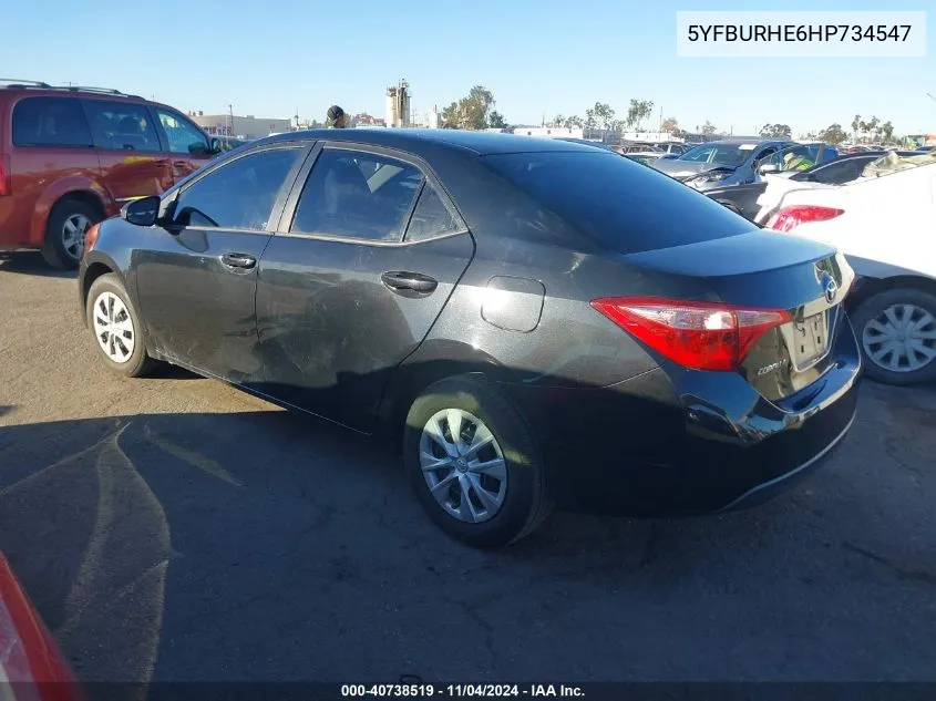 2017 Toyota Corolla L VIN: 5YFBURHE6HP734547 Lot: 40738519