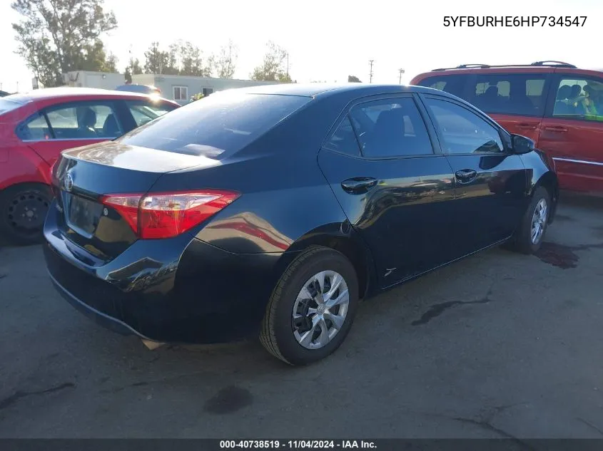 2017 Toyota Corolla L VIN: 5YFBURHE6HP734547 Lot: 40738519