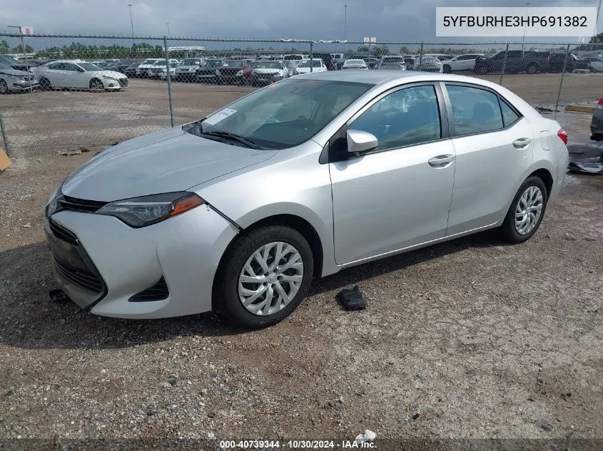 2017 Toyota Corolla Le VIN: 5YFBURHE3HP691382 Lot: 40739344