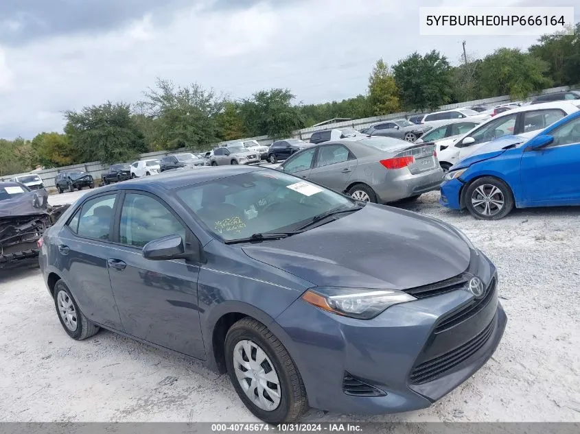 2017 Toyota Corolla L VIN: 5YFBURHE0HP666164 Lot: 40745674