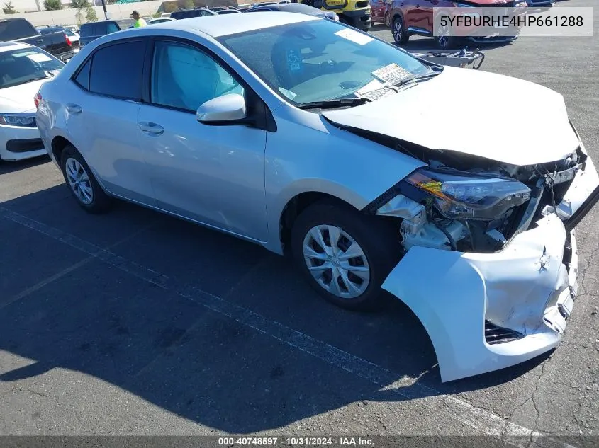 2017 Toyota Corolla L VIN: 5YFBURHE4HP661288 Lot: 40748597