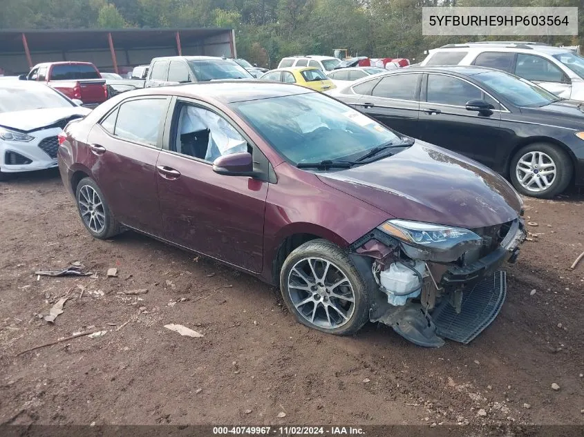 2017 Toyota Corolla Se Special Edition VIN: 5YFBURHE9HP603564 Lot: 40749967