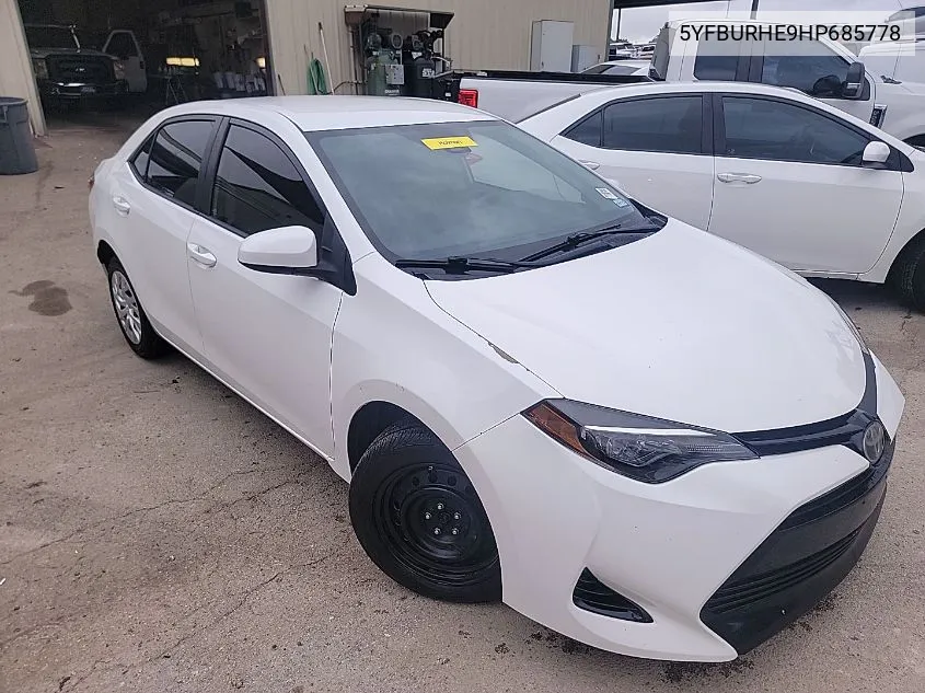 5YFBURHE9HP685778 2017 Toyota Corolla L/Le/Xle/Se/Xse