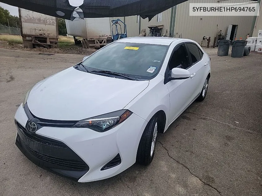 2017 Toyota Corolla L/Le/Xle/Se/Xse VIN: 5YFBURHE1HP694765 Lot: 40751587