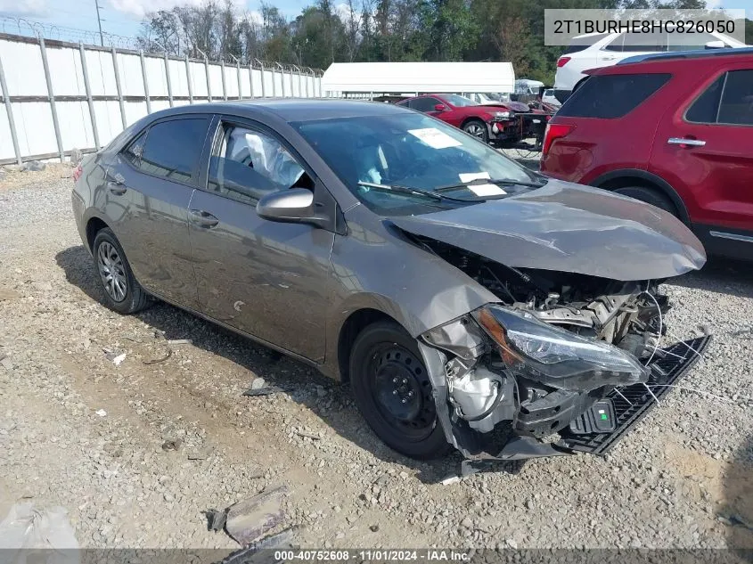 2017 Toyota Corolla Le VIN: 2T1BURHE8HC826050 Lot: 40752608