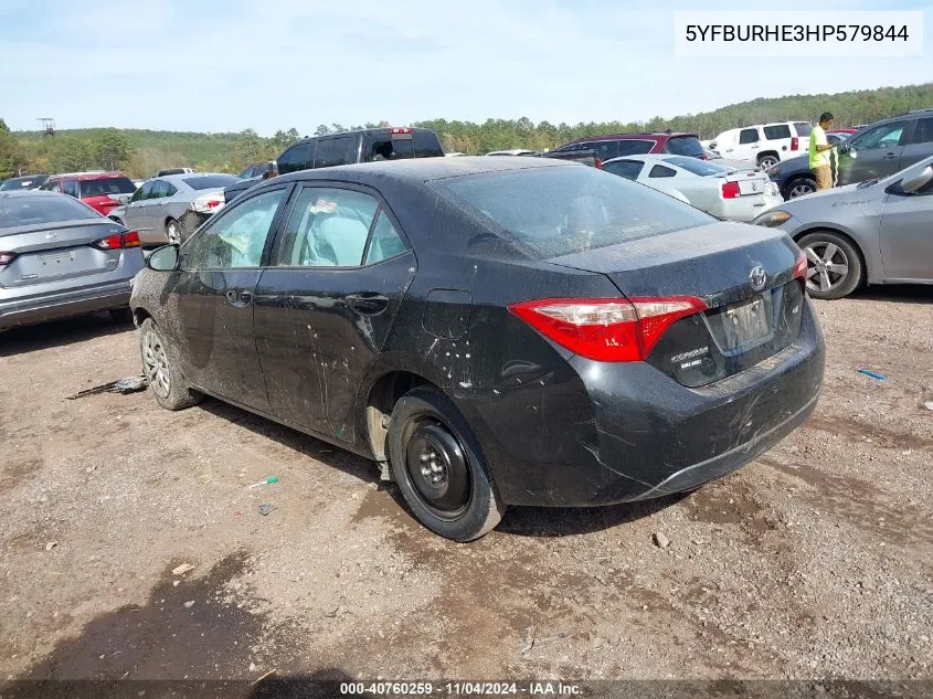 2017 Toyota Corolla Le VIN: 5YFBURHE3HP579844 Lot: 40760259