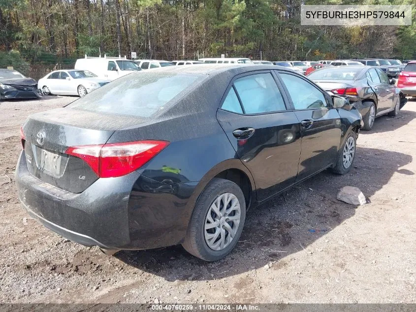 2017 Toyota Corolla Le VIN: 5YFBURHE3HP579844 Lot: 40760259