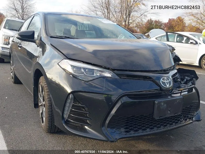 2017 Toyota Corolla Se VIN: 2T1BURHE2HC882453 Lot: 40767030