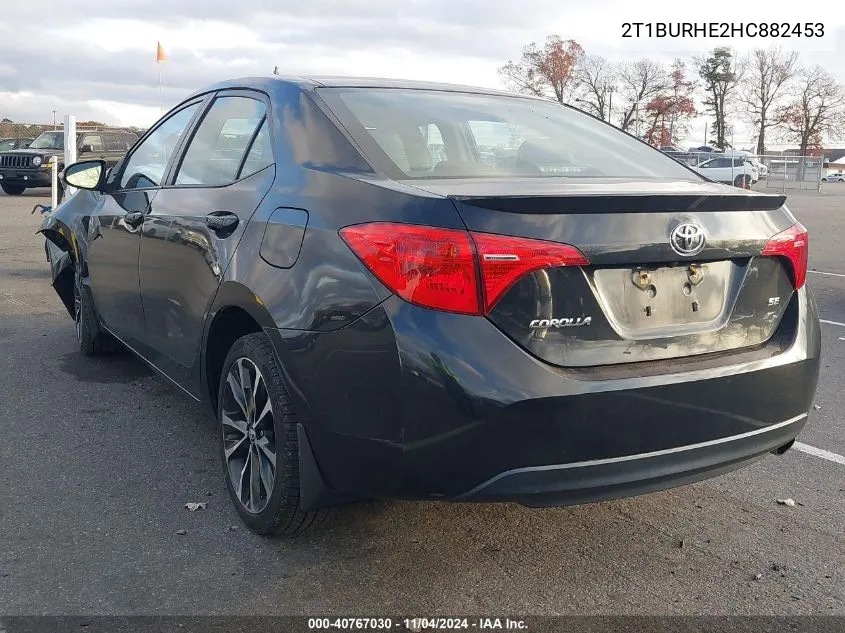 2017 Toyota Corolla Se VIN: 2T1BURHE2HC882453 Lot: 40767030