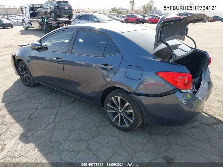 2017 Toyota Corolla Se VIN: 5YFBURHE5HP734121 Lot: 40776787