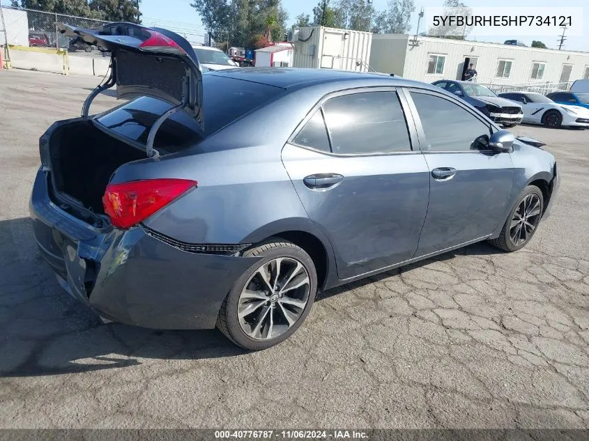 2017 Toyota Corolla Se VIN: 5YFBURHE5HP734121 Lot: 40776787