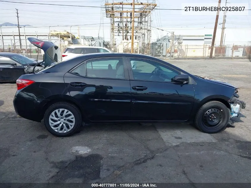 2017 Toyota Corolla Le VIN: 2T1BURHE8HC925807 Lot: 40777801