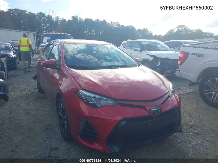 2017 Toyota Corolla Se VIN: 5YFBURHEXHP660002 Lot: 40779324