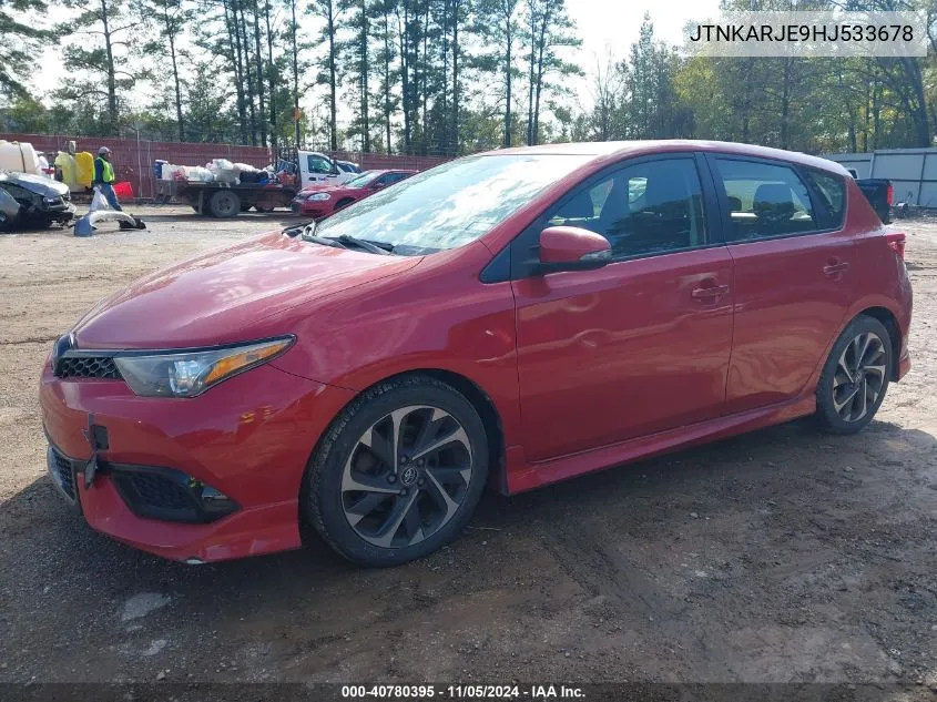 2017 Toyota Corolla Im VIN: JTNKARJE9HJ533678 Lot: 40780395