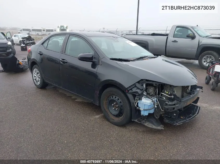 2017 Toyota Corolla Le VIN: 2T1BURHE2HC873039 Lot: 40793697