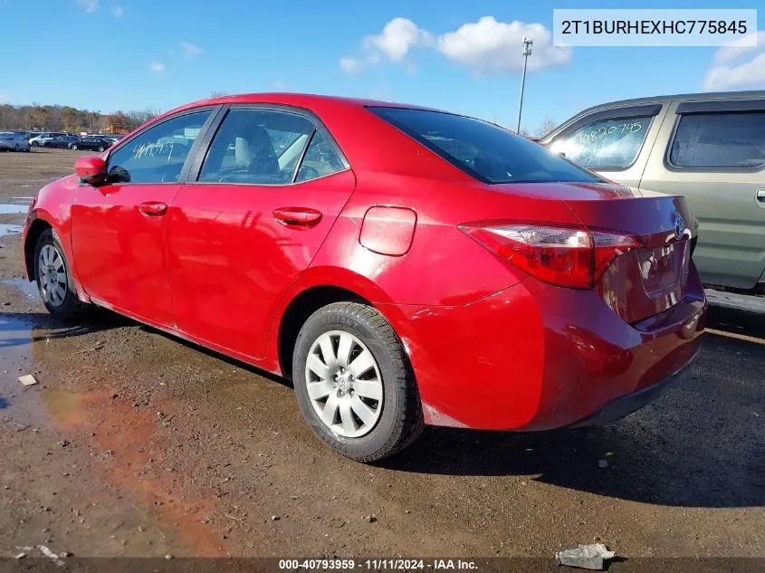 2017 Toyota Corolla Le VIN: 2T1BURHEXHC775845 Lot: 40793959