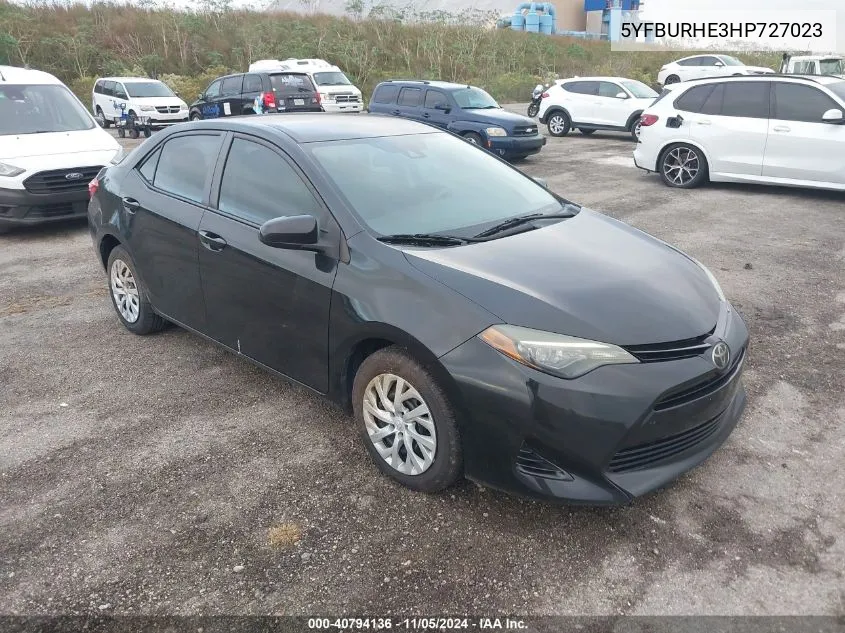 2017 Toyota Corolla Le VIN: 5YFBURHE3HP727023 Lot: 40794136