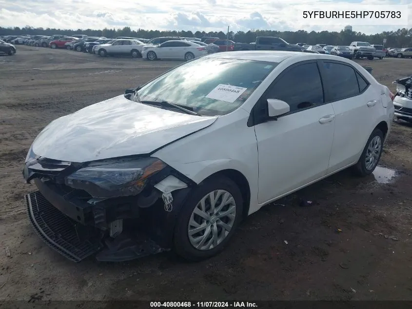 2017 Toyota Corolla Le VIN: 5YFBURHE5HP705783 Lot: 40800468