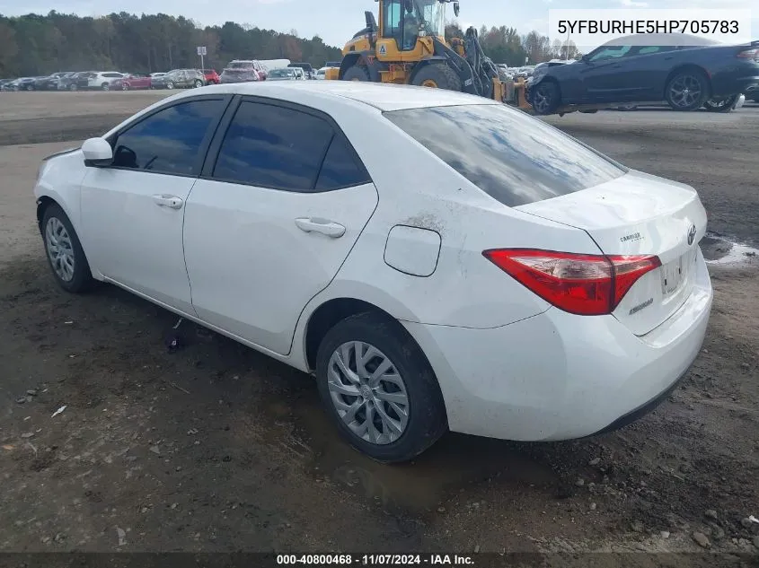 2017 Toyota Corolla Le VIN: 5YFBURHE5HP705783 Lot: 40800468