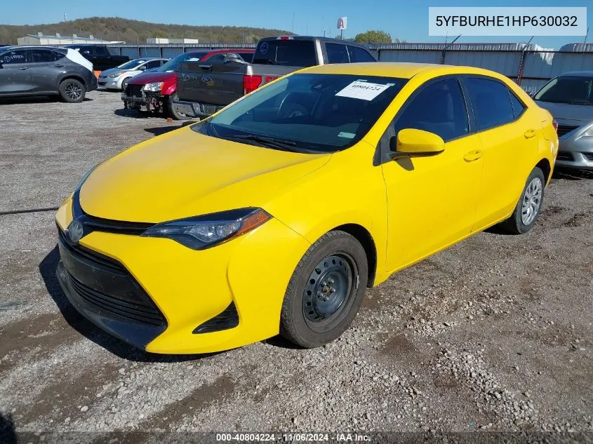 2017 Toyota Corolla Le VIN: 5YFBURHE1HP630032 Lot: 40804224