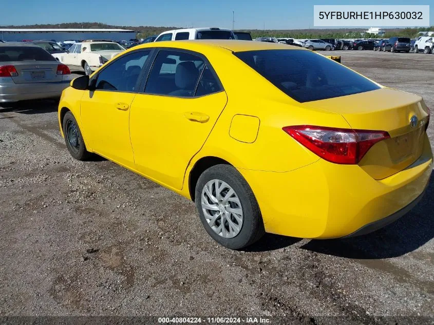 2017 Toyota Corolla Le VIN: 5YFBURHE1HP630032 Lot: 40804224