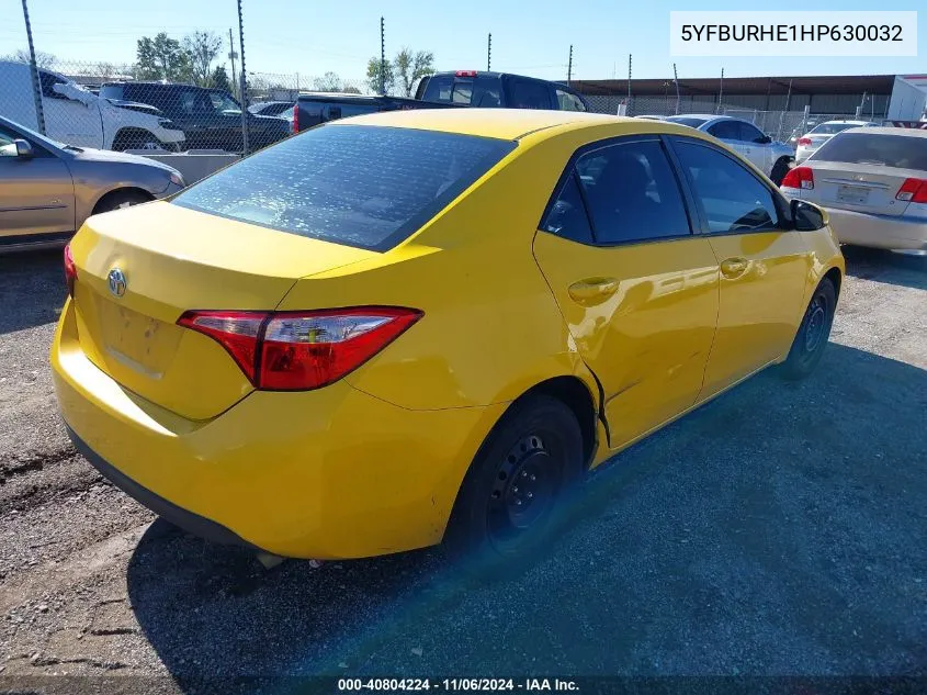 2017 Toyota Corolla Le VIN: 5YFBURHE1HP630032 Lot: 40804224