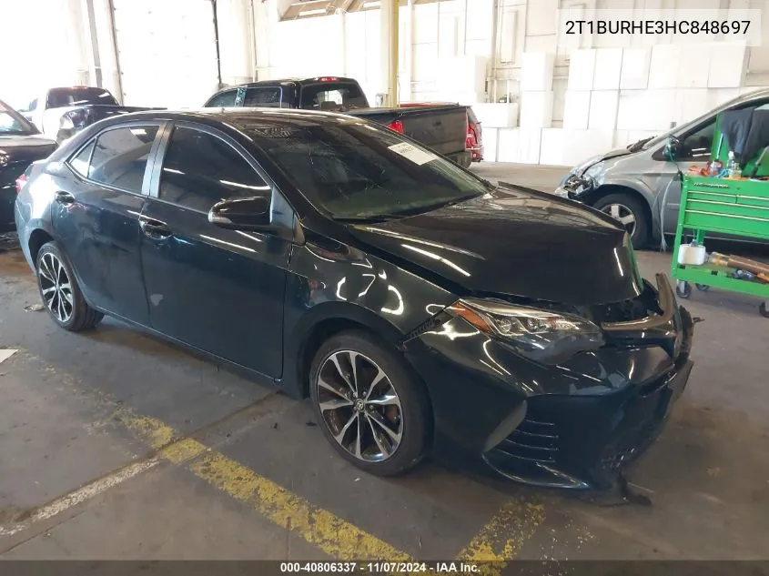 2017 Toyota Corolla Se VIN: 2T1BURHE3HC848697 Lot: 40806337