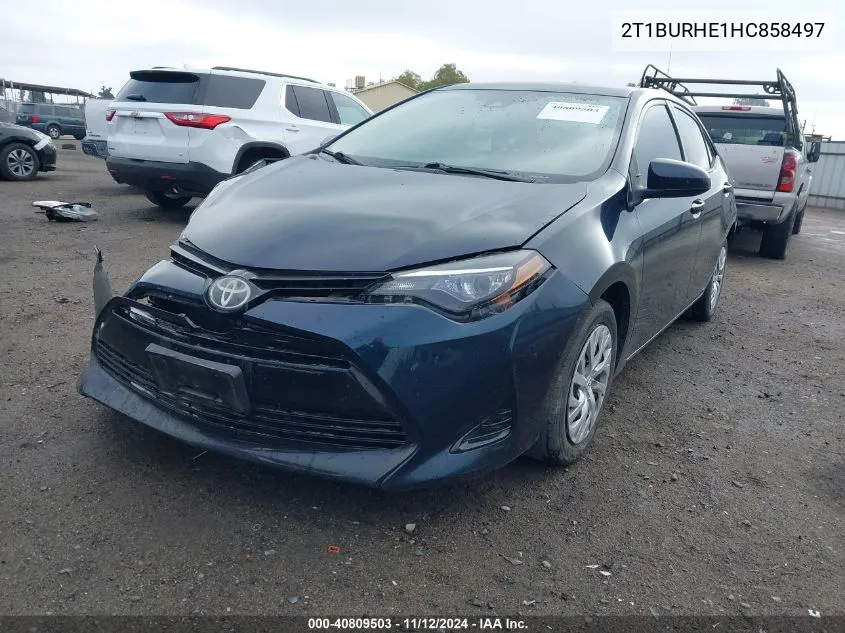 2017 Toyota Corolla Le VIN: 2T1BURHE1HC858497 Lot: 40809503