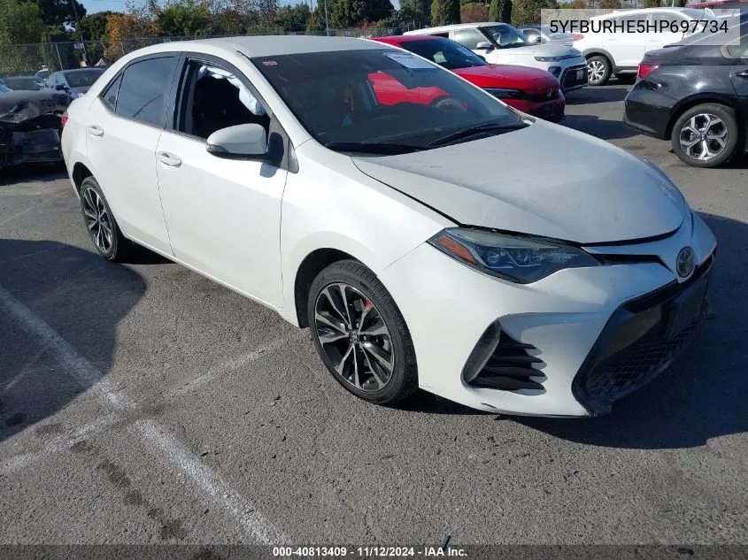 2017 Toyota Corolla Se VIN: 5YFBURHE5HP697734 Lot: 40813409